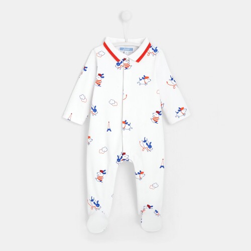 Baby boy printed footed pajamas