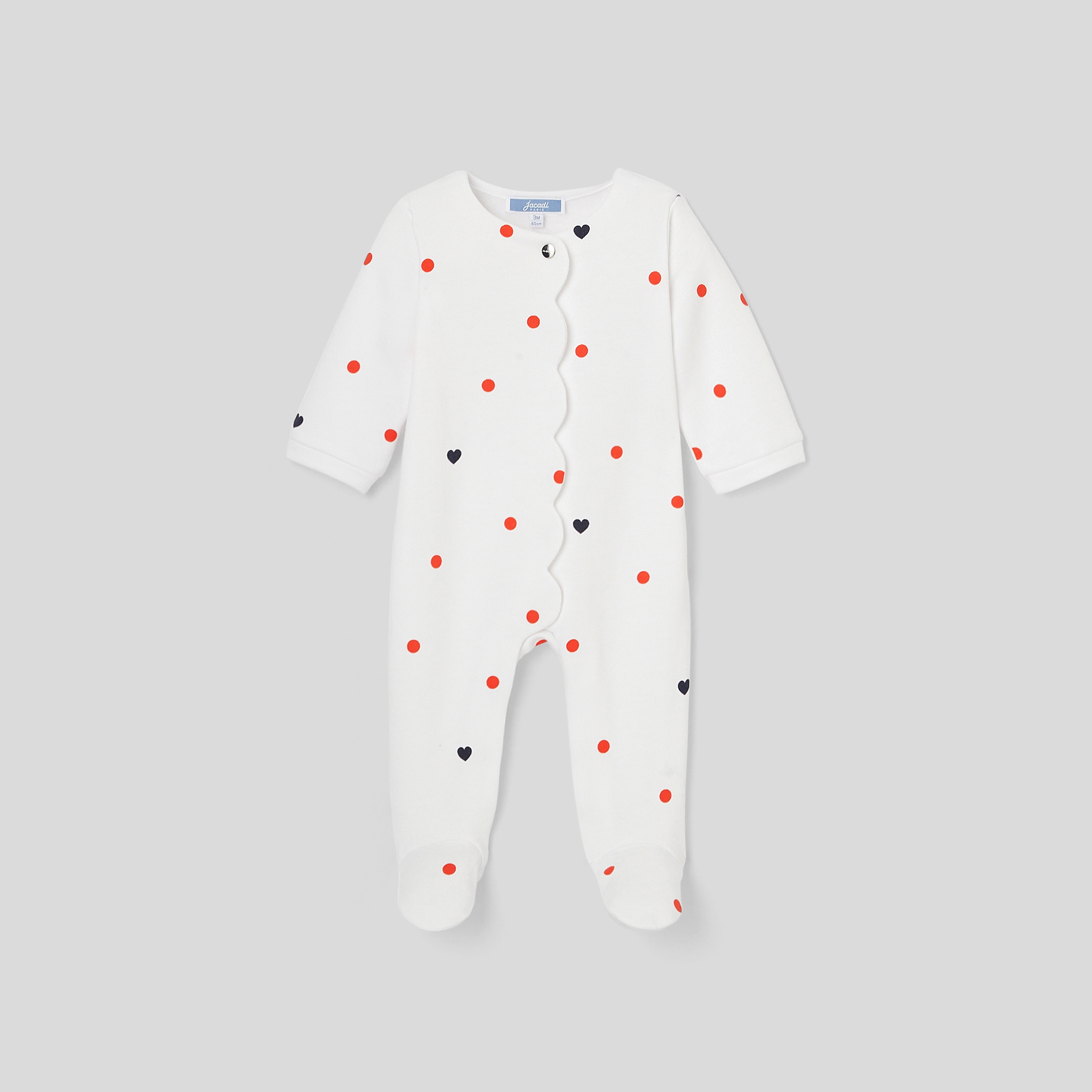 Baby girl polka dots and hearts pajamas