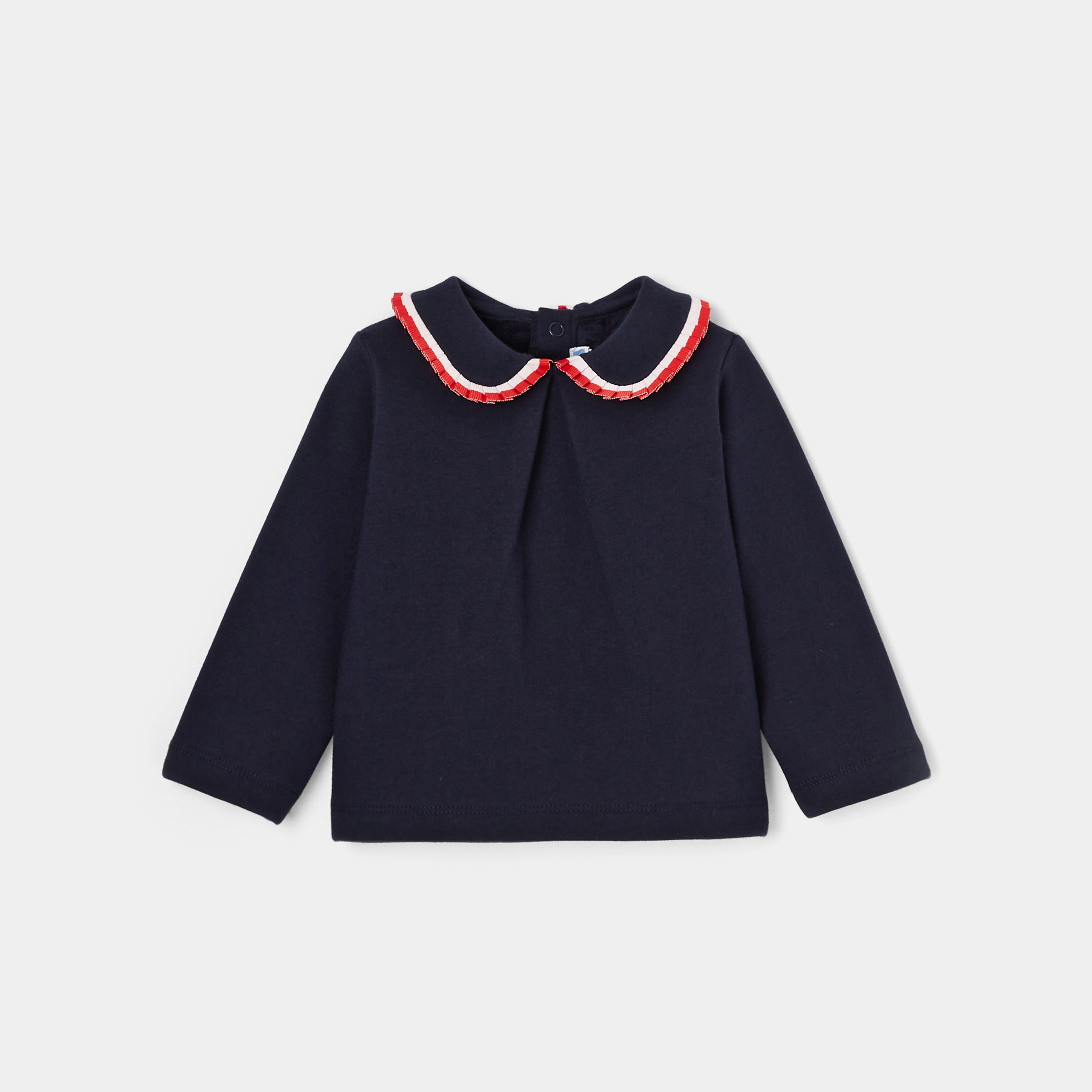 Toddler girl sweatshirt with Peter Pan collar