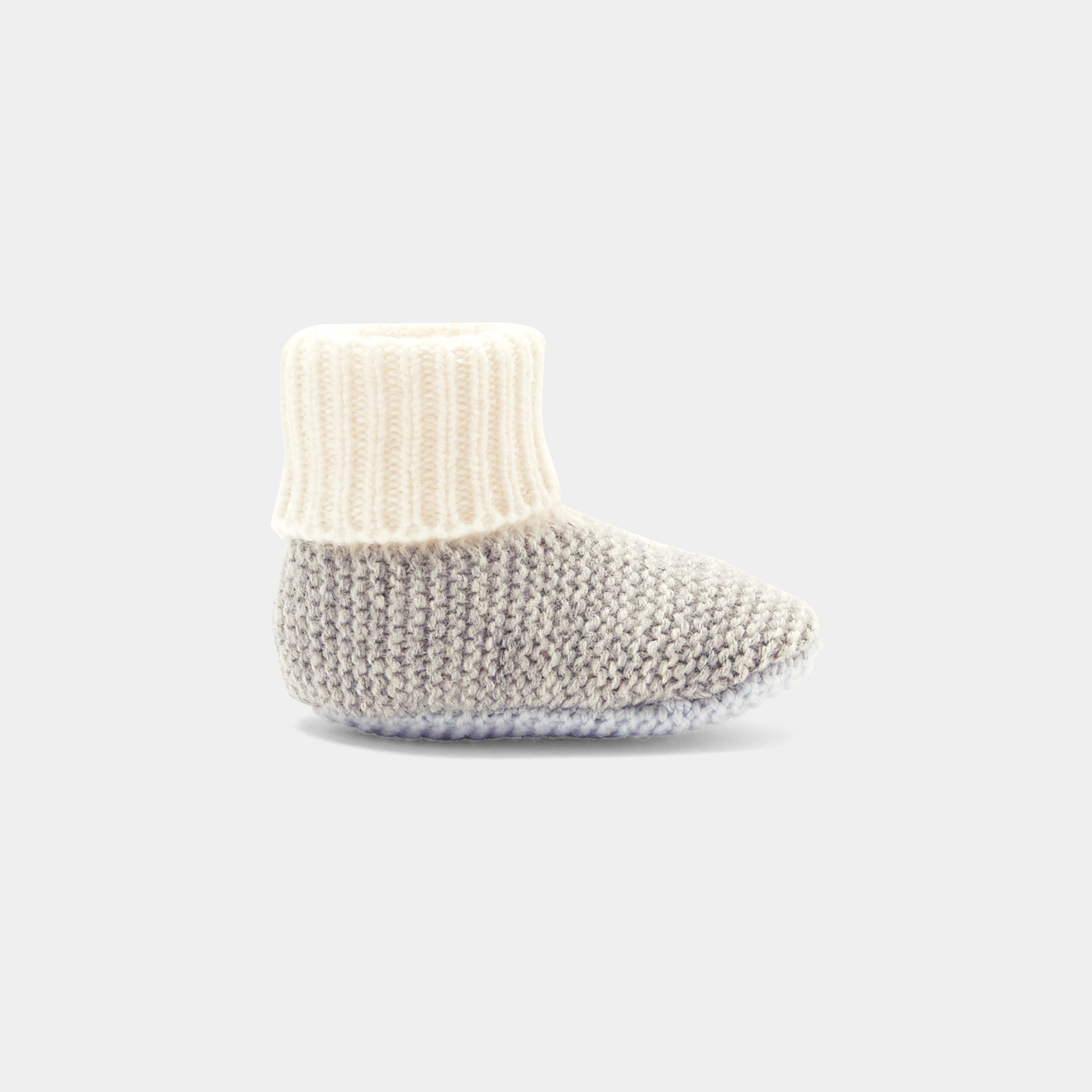 Baby boy booties with contrasting soles