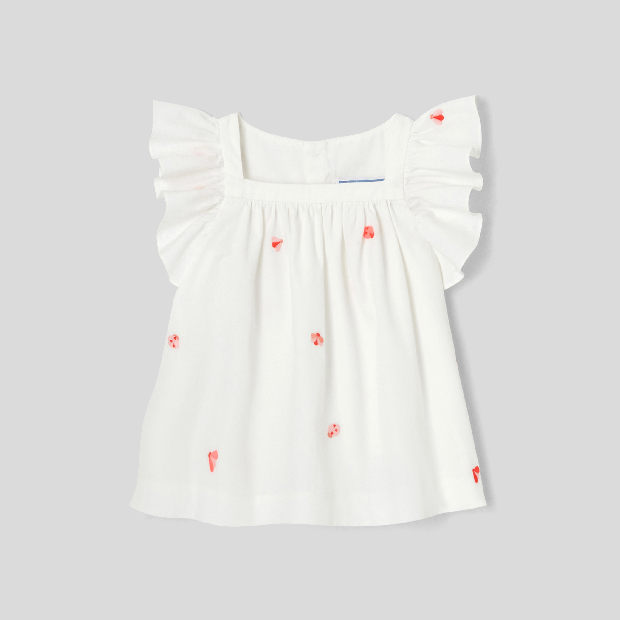 Toddler girl blouse with ladybug pattern