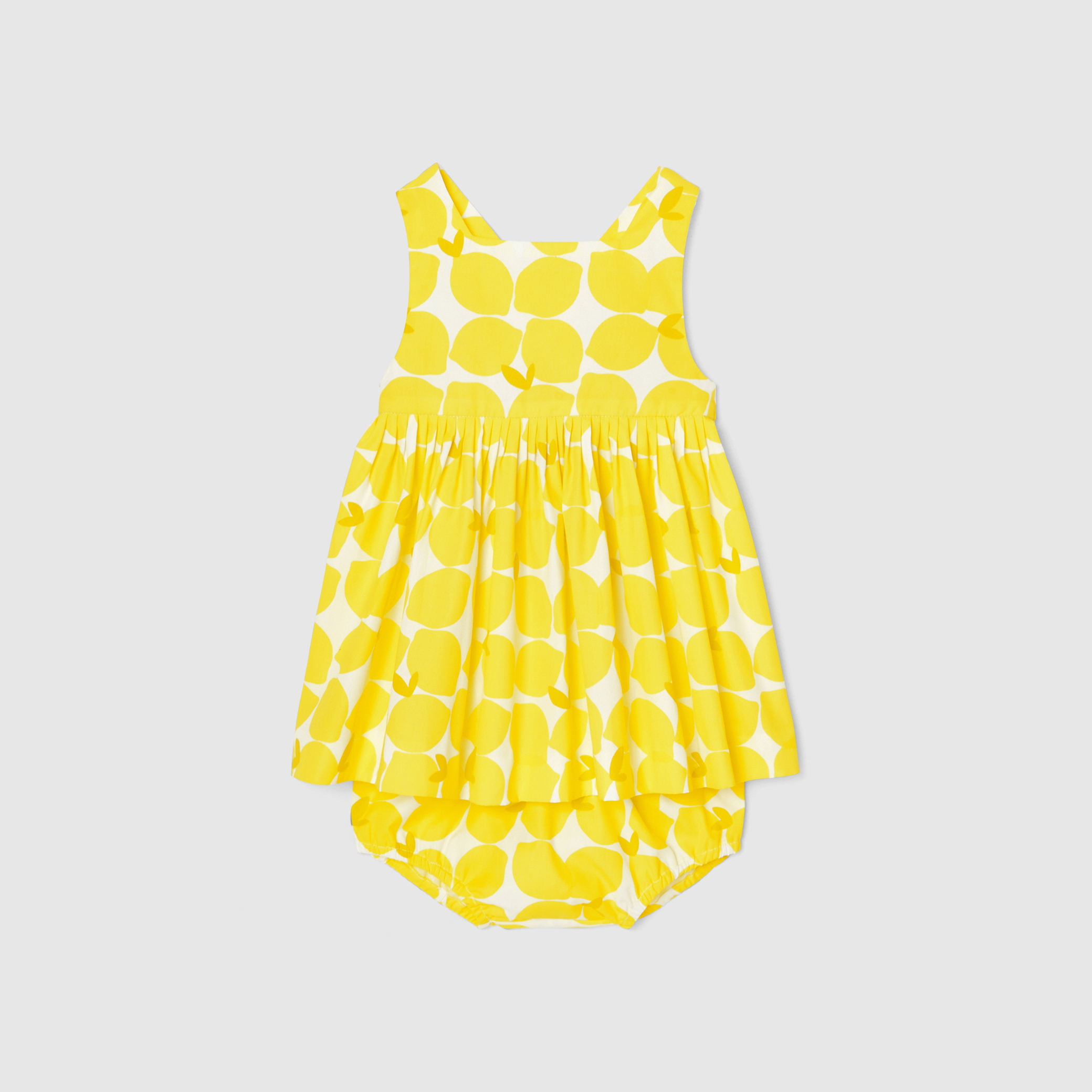 Toddler girl dress with lemon pattern