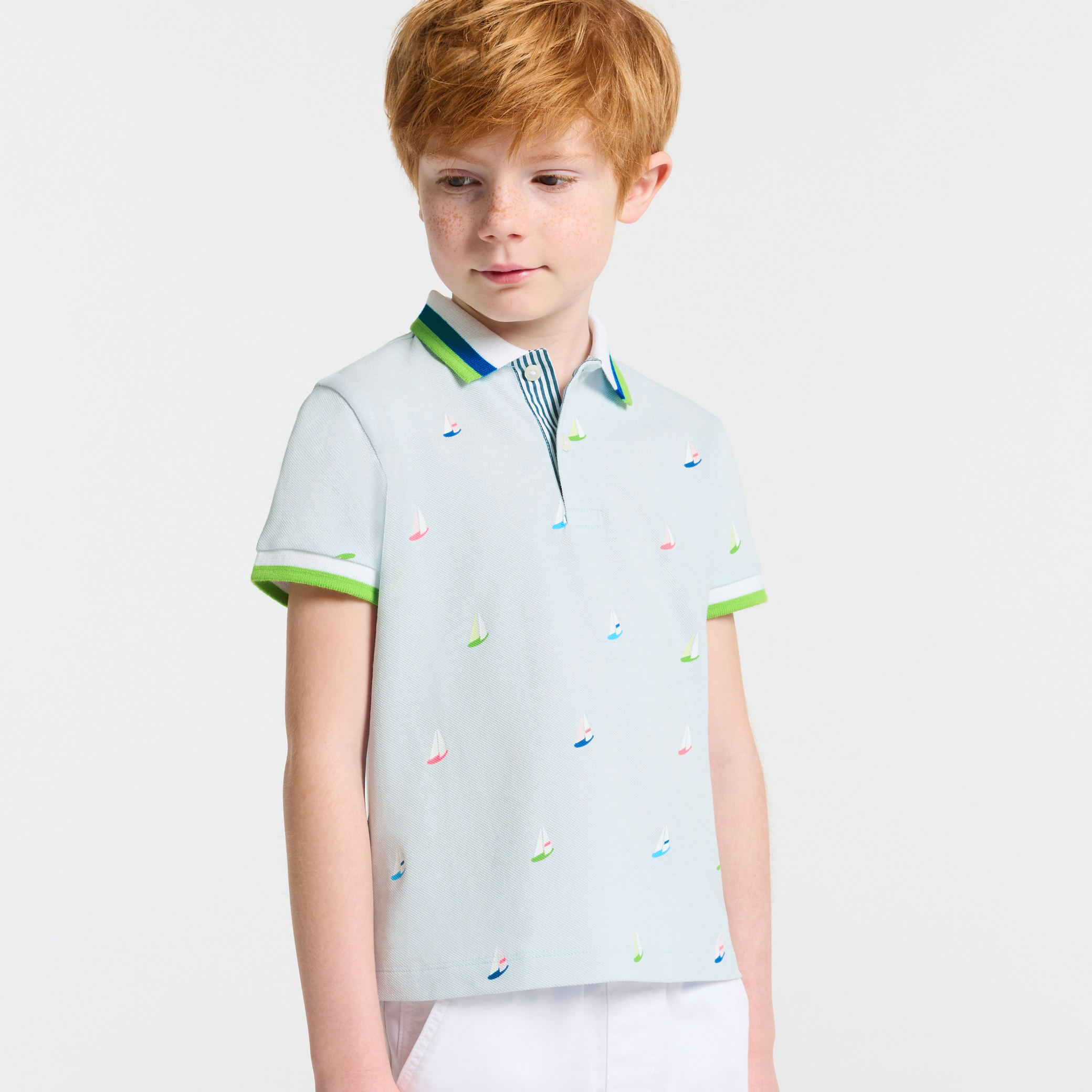 Tricou polo cu motive nautice