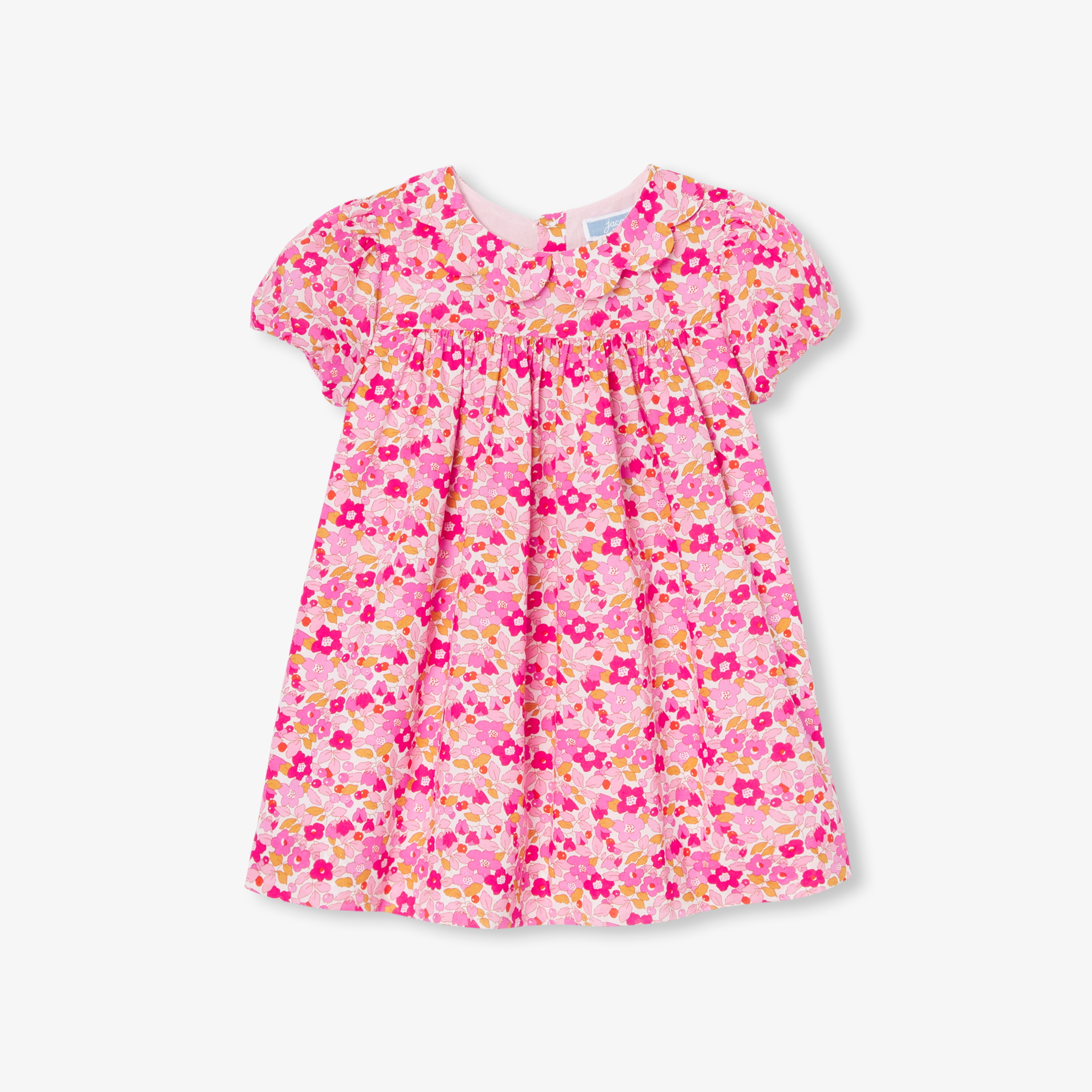 Rochie pentru fetite din bumbac Liberty cu imprimeu floral roz