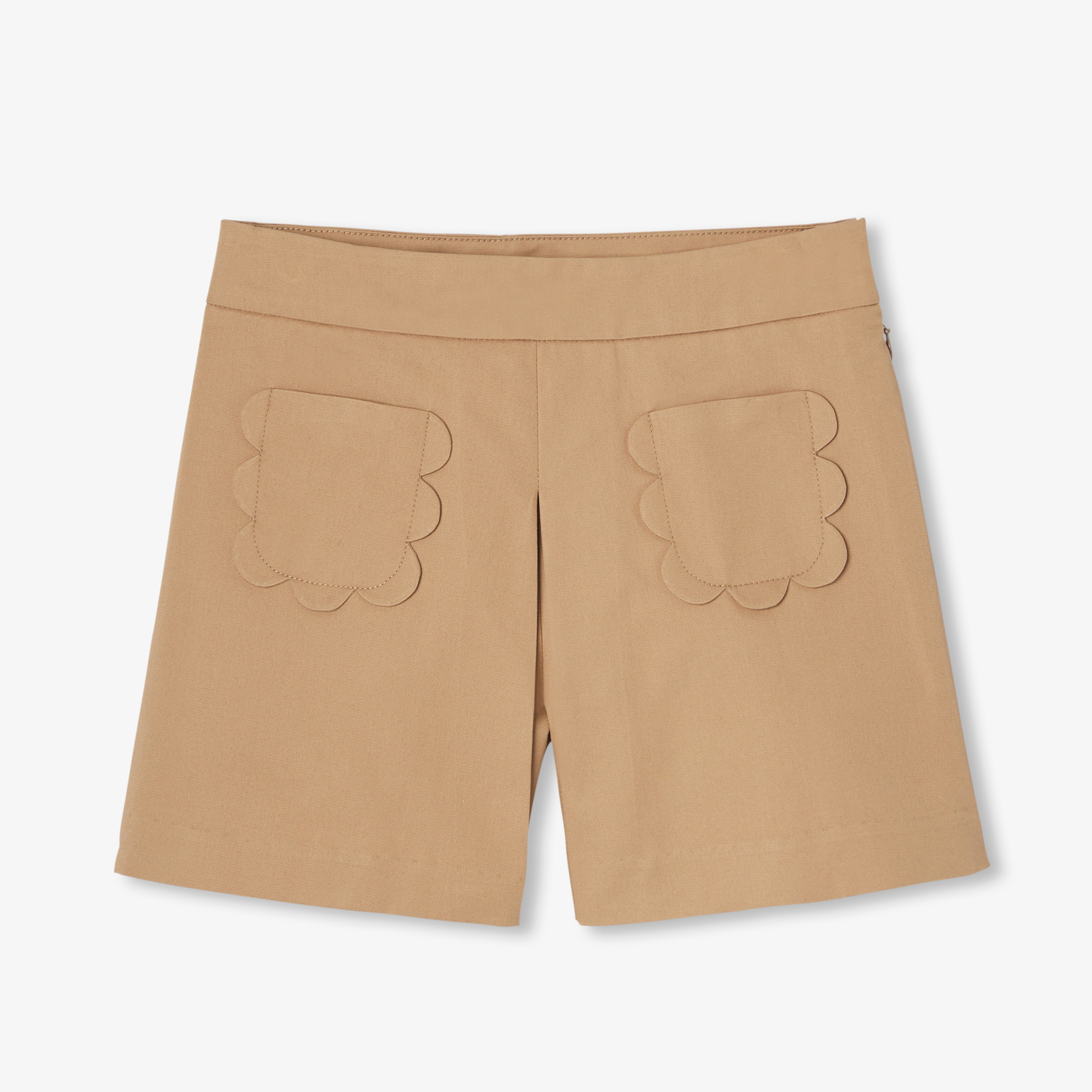 Pantalon scurt din gabardina bej pentru fete