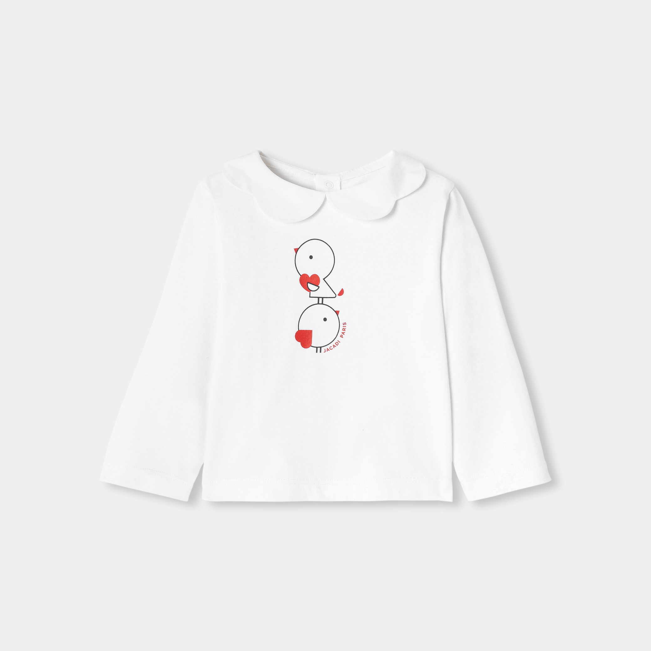 Tricou cu guler festonat si imprimeu