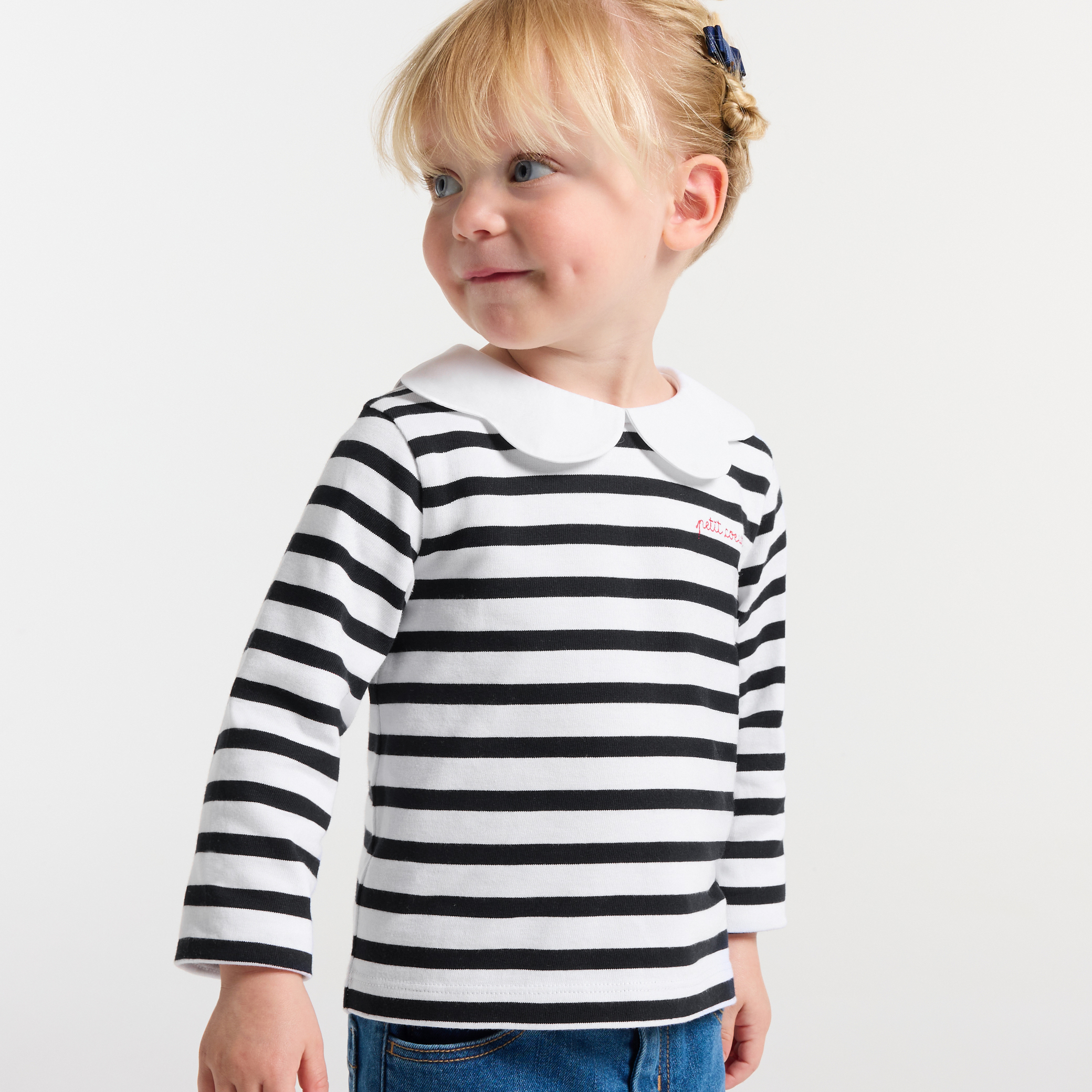 Tricou marinăresc cu guler festonat