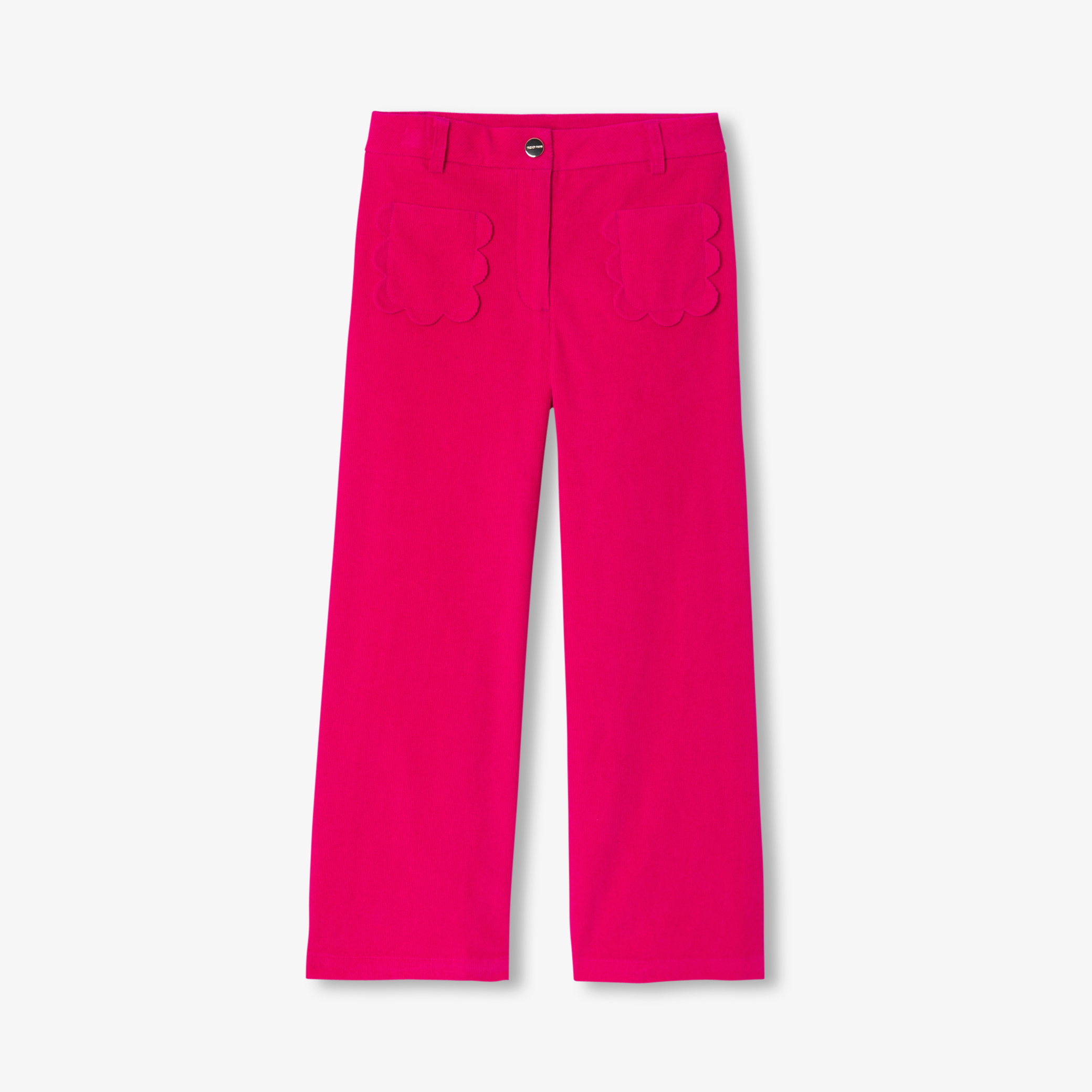 Pantaloni din catifea cu buzunare festonate