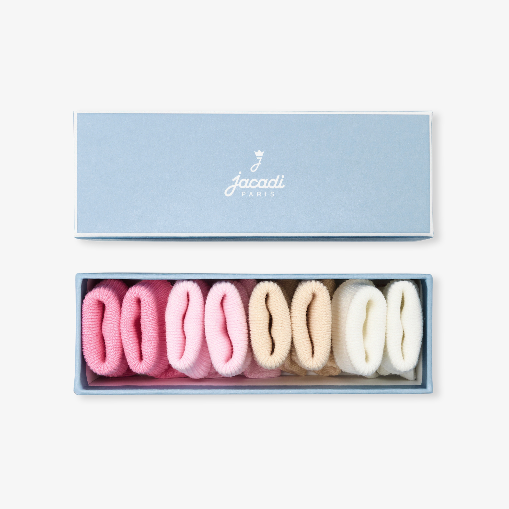 Set 4 perechi sosete pentru bebelusi in culori pastel