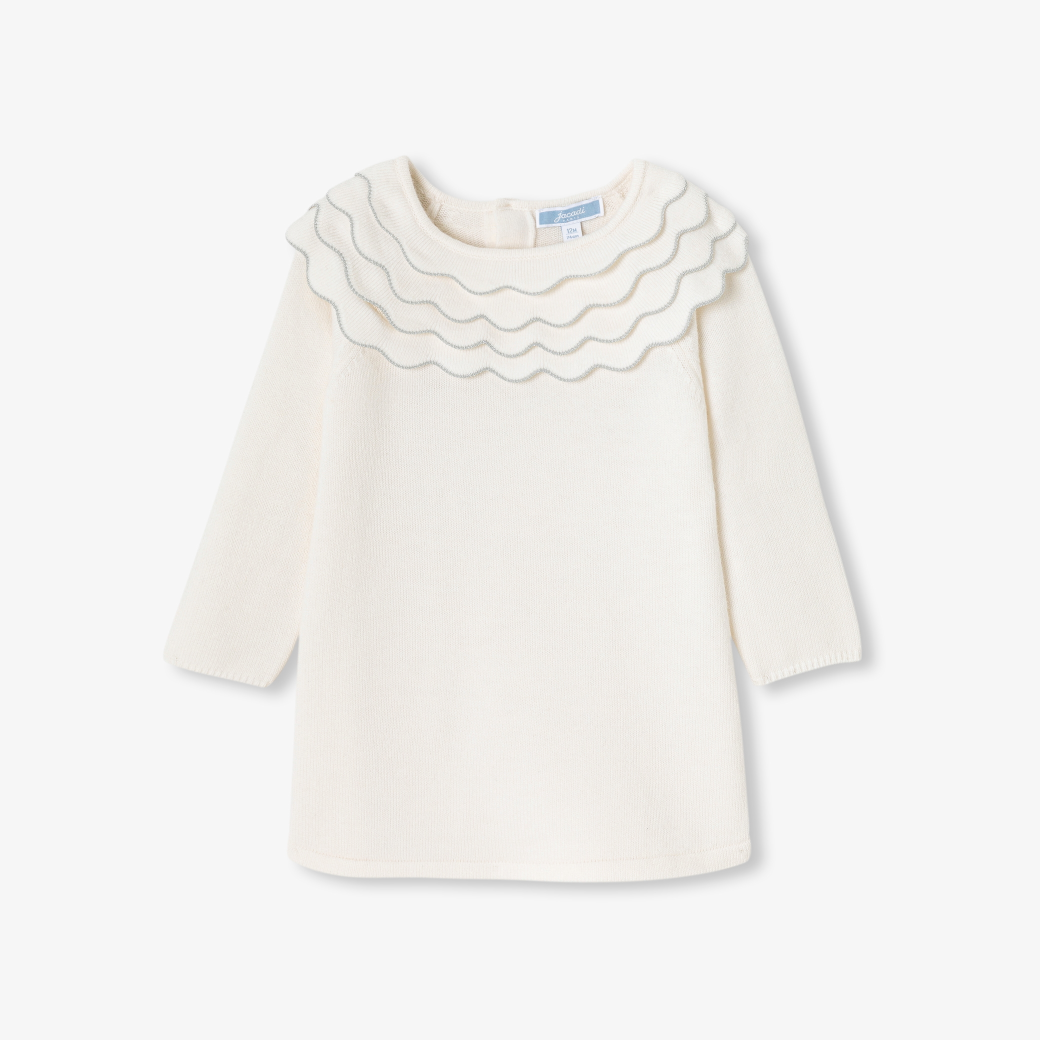 Rochie tricotata cu guler festonat elegant